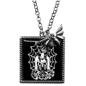 Sourpuss Webbed Girl Necklace Rockabilly Goth Punk